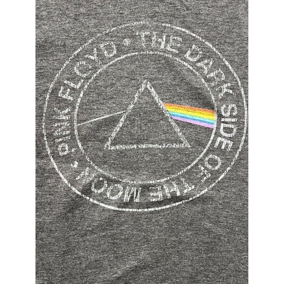 Pink Floyd T Shirt Small Grey Dark Side of the Moon Graphic Band Tee Sun Faded - Picture 3 of 10